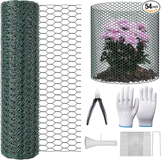 32.8FT x16IN Plant Protectors from Animals,Free-Cut Metal Chicken Wire for Outdoor Plants to Keeping Rabbits Squirrels Chicken Animals Out