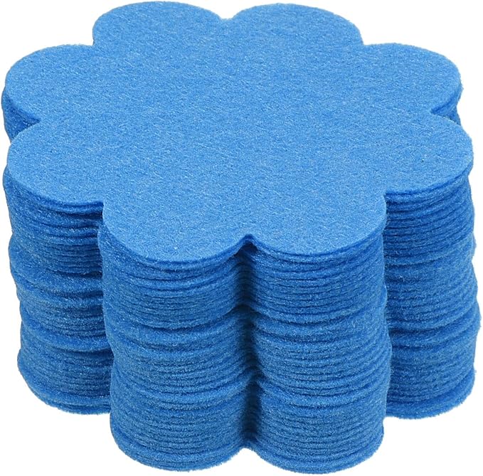 PATIKIL 3 Inch Plant Pot Hole Pad, 30 Pack Non-Woven Fabric Flower Shape Bonsai Bottom Soil Mat, Blue
