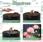 8Pack Lily Plant Pots for Pond, Thickened Nonwoven Plant Fabric Pots with Handles, Durable Breathe Reusable Fabric Plant Bags for Aquatic Plants, Potato, Carrot, Onion, Flower