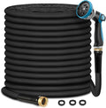 Relxitl Garden Hose 100ft, Flexible Water Hose with 10 Function Hose Nozzle, Lightweight, Tangle Free, Rust Proof for Yard, Watering(Black)