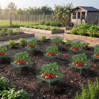 8 Set Strawberry Supports with Wire Plant Protectors from Animal 2 x 12 Inch Metal Garden Protection Cage for Strawberries Vegetables Shrubs Rabbit Proof Cage Set for Outdoor Garden