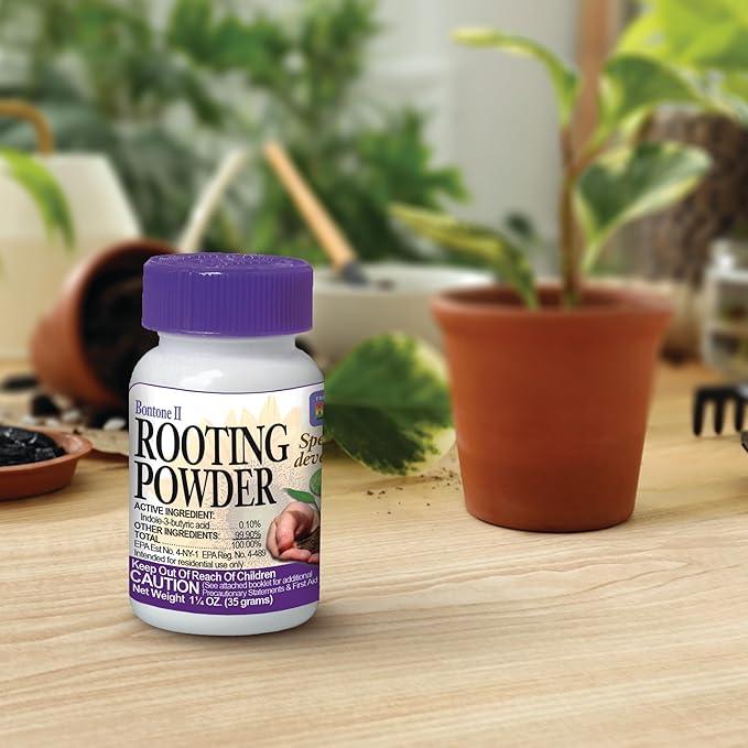 Bonide Bontone II Rooting Powder, 1.25 oz Ready-to-Use Dust for Houseplants and Transplants Speeds Root Development (Pack of 2)