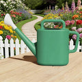 2 Gallon Resin Watering Can Green Lily – Top & Side Dual Handle for Easy Carry & Pour, Offset Opening Mess-Free Refill, Sturdy Garden Watering Can for Indoor & Outdoor Plants