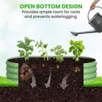DoCred 2 in 1 Galvanized Raised Garden Bed, 2Pcs Garden Planter Box with 71" H Trellis for Climbing Plants, Outdoor Gardening Raised Beds with Climbing Net for Fruits, Vegetables, Flower (Green)
