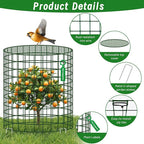 Convivium Plant Protectors from Animals 6 Packs, 13 x 12 in Metal Chicken Wire Cloche Plant Cages for Outdoor Plants, Garden Fencing Animal Barrier with Detachable Dome Lid, Stakes & Zip Ties