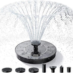 AISITIN Solar Fountain, Solar Bird Bath Fountains Pump with 6 Nozzles, 2026 Upgraded Free Standing Floating Solar Powered Water Fountain Pump for Bird Bath, Garden, Pond, Pool and Outdoor