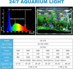 SEAOURA 24/7 Mode LED Aquarium Light for Plants-Sunrise-Daylight-Moonlight Mode, Fish Tank Light with Auto On/Off, 7 Colors, Adjustable Timer/Brightness for 30 Inch to 36 Inch Freshwater Tank