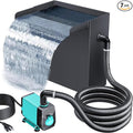 POPOSOAP Pond Waterfall Spillway with Pump Kit, 13.4" H x 12" W Stainless Steel Pond Waterfall Box with Pond Pump, Filtration, 10FT Corrugated Tubing for Outdoor Garden Pond Spillway