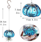 H&D HYALINE & DORA Blown Glass Jellyfish Hanging Air Planter, Cute Blue Jellyfish Air Plant Holder Gifts for Women Room Garden Wedding Party Decor (No Plants)