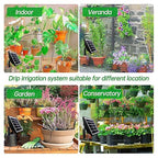 Solar Auto Drip Irrigation Solar Irrigation System, Automatic Drip Kit System Kit with 15 Drippers Powered Automatic Watering Device for Gardens