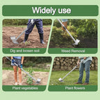 Weed Puller Tool with Long Handle, 60inch Manual Weed Puller Tool,2 in 1 Hand Weed Rake,Heavy Duty Garden Hoe,Uprooting Weeder Remover for Garden (Chrome(Stainless Steel), 60" Long Handle)