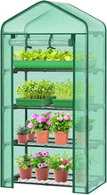 Ohuhu Mini Greenhouse for Indoor Outdoor, Small Plastic Plant Green House 4-Tier Rack Stand Portable Greenhouses with Durable PE Cover for Seedling, 2.5x1.6x5.2 FT, Ideal Gardening Gifts for Women Men