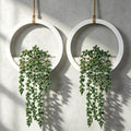 Boho Wall Decor, 2Pcs Fake Hanging Plants Artificial Succulents, Indoor Hanging Planter Greenery Decor, Perfect for Bathroom Living Room Bedroom Office Washroom, Faux Succulent Wall Floating Plants