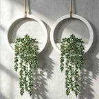 Boho Wall Decor, 2Pcs Fake Hanging Plants Artificial Succulents, Indoor Hanging Planter Greenery Decor, Perfect for Bathroom Living Room Bedroom Office Washroom, Faux Succulent Wall Floating Plants