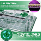 Verdenu Seed Starter Tray with Grow Light, 2 Pack 80 Cells Seed Starter Kit with Humidity Dome, Adjustable Brightness Seed Tray with Smart Timer, 3 Modes, 4 Timing, Germination Kit for Indoor