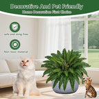 38In Artificial Boston Ferns Bush, Set of 2 Large Faux Ferns Plants, 47 Branches Fake Ferns for Home Living Room Decor, Indoor and Outdoor