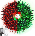 JMEXSUSS 200 LED Christmas Lights Outdoor, 66ft Red and Green String Lights with Remote, Connectable Waterproof Color Changing Christmas Lights for Party Yard Halloween Xmas Decor