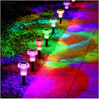 Priddop Solar Lights Outdoor Pathway Waterproof 8 Pack Color Changing LED Acrylic Mushroom Decorative Garden Lights for Yard Landscape Patio Outside Decorations