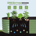 G GOOD GAIN Raised Garden Beds - 6x2x1.4ft Galvanized Planter Boxes Kit with Protective Tape & Gloves & Tools | Oval Metal Outdoor Raised Bed for Gardening Vegetables, Fruits, Flowers, Herbs, Oliver
