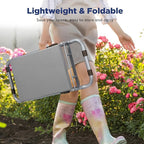 Tovve Foldable Garden Kneeler and Seat, Heavy Duty Garden Stool with 10" Wide Detachable Kneeling Pad, Portable Garden Bench Chair with Large Garden Tool Bag, Gardening Gifts for Women, Seniors, Mom