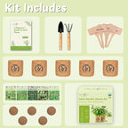 Herb Indoor Garden Kit- Unique Chrismas Herb Gardening Gift, Home Kitchen Gift for Mom, Friends, and Gardeners (Basil, Parsley, Chives, Cilantro, Mint)