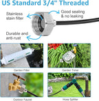 Bonviee Misters for Outside Patio, 26FT (8M) Patio Misting System, Outdoor Misters for Patio Cooling, 7 Brass Mist Nozzles, 3/4" Adapter, DIY Water Misters for Cooling Outdoor Garden Greenhouse
