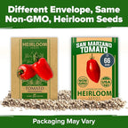 HOME GROWN San Marzano Tomato Seeds 66+ Heirloom Non-GMO Seeds for Planting, High Germination, Indeterminate, Classic Meaty Italian Paste Tomato, Best for Sauce & Canning (Solanum lycopersicum)