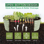 Gardmax Galvanized Raised Garden Bed, Lightweight Planter Boxes Outdoor with Easy Assembly, Large Garden Bed for Vegetables, Fruits, Flower Milk White 8FT