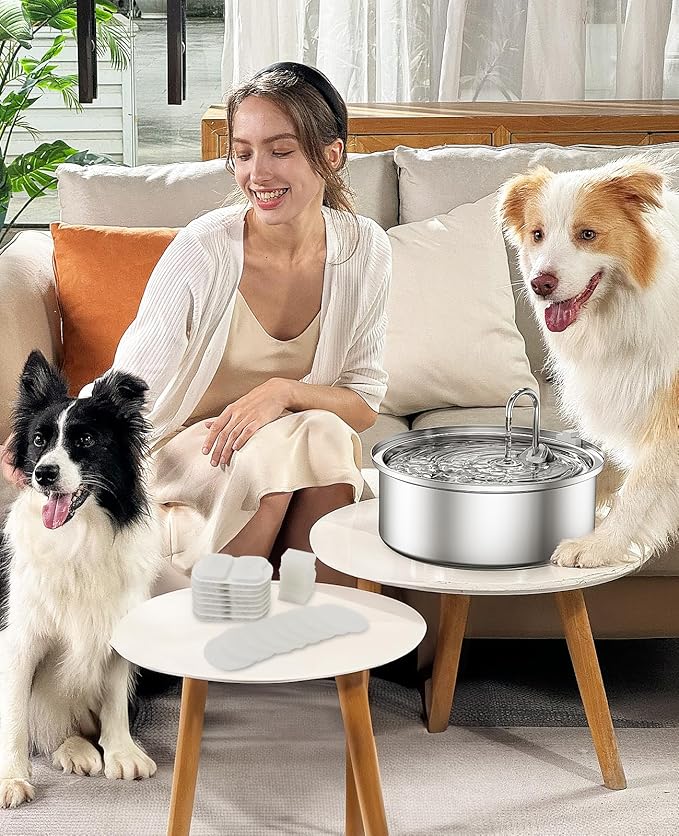 oneisall 8 Set Filters for PWF-002 Dog Fountain | Contain 8Sets Filter,Higher Adsorption Efficiency,Wide Compatibility,Dual Pump Protection, Lower Long-term Pet Expenses