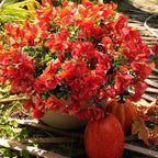 Artificial Flowers for Outdoor, UV Resistant Fake Silk Pansies Flowers, Realistic Faux Plants for Outside Indoor Porch Patio Window Box Planter Home Decor (12, Orange)