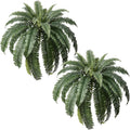 Set of 2 Large Artificial Boston Fern Plants, 48" Giant Faux Ferns with 39 Realistic Fronds, UV Resistant Fake Greenery for Outdoor Porch, Hanging Basket, Patio & Indoor Home Garden Decor