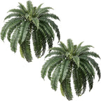 Set of 2 Large Artificial Boston Fern Plants, 48" Giant Faux Ferns with 33 Realistic Fronds, UV Resistant Fake Greenery for Outdoor Porch, Hanging Basket, Patio & Indoor Home Garden Decor