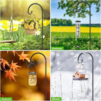 FEED GARDEN Adjustable 32 Inch Shepherd Hooks Thick Rust Resistant Steel Shepard Hooks for Outdoor Hanging Lanterns, Bird Feeders, Solar Lights, Weddings Decor 4 Pack