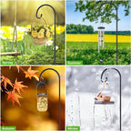 FEED GARDEN Adjustable 48 Inch Small Shepherd Hooks for Outdoor, Garden Hook for Lanterns, Shepard Hooks for Hanging Plants, Bird Feeders, Solar Lights, Mason Jars, Weddings Decor,2 Pack