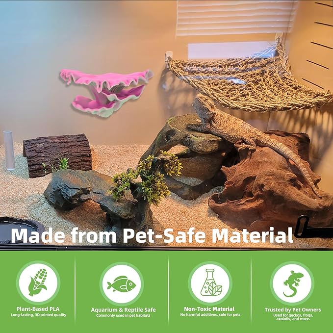 Westant Mushroom Decor for Reptile Tank, Fish Tank, Pet-Safe Bearded Dragon Tank Accessories, Realistic Terrarium Plants for Leopard Geckos, Crested Geckos, Tree Frogs, Snakes (Almond, Shelf Cap)