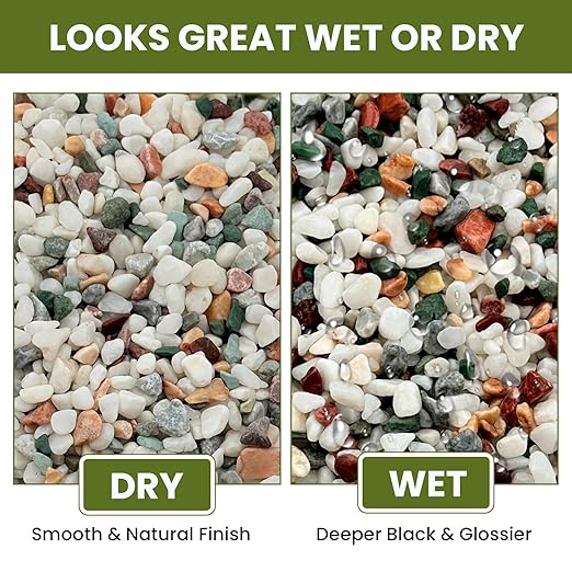 1/8 Inch Natural Aquarium Gravel, Small Pebbles for Fish Tank, Indoor Plants & Succulents, Mixed Color Mini River Rocks for Drainage, Terrarium, Top Dressing & Vase Filler, 6 lb