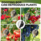 Tree Root Growing Box, Air Layering Pods Propagation Kit, Reusable Half Transparent Plants Asexual Reproduction Grafting Ball with Zip Ties for Fast Propagation Plants (12 pcs Medium)