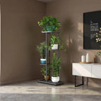 LINZINAR Plant Stand Indoor Outdoor Corner 4 Tier Metal Plant Shelf Patio Plant Rack for Garden Corner Balcony Living Room