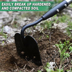 YEELOR Garden Hoe, Long Handle Hoe Garden Tool with Non-Slip Soft Grip, 56-Inch Stainless Steel Handle, Heavy Duty Hoe with Durable Blade, for Digging Loosening Weeding Planting