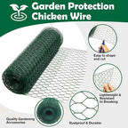 16 in x 50 ft Plant Protectors from Animals, Metal Mesh Plant Protector for Garden Plant Cages for Outdoor Plants with Ground Stakes & Cutting Plier