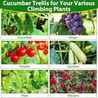 Cucumber Trellis for Raised Bed, 66''x48'' U-Shape Garden Trellis for Climbing Plants Outdoor, Metal Arch Plant Support, Vegetables Trellis for Squash Grape Pea Bean Vines Flower