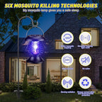 Qualirey Solar Bug Zapper Outdoor Waterproof Mosquito Repellent Outdoor Solar Zapper Plastic Ring Bug Lights Insect Mosquito Killer Lamp(Antique Brass,2 Pcs)