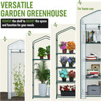WORKPRO Mini Greenhouse, 4-Tier Portable Small Greenhouses for Outdoor Indoor with Shelves and Thicken PE Cover, White - 27" L x 19" W x 63" H, Ideal Gardening Gifts for Women Men
