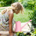 XXXFLOWER 1/2 Gallon Small Indoor Plant Watering Can, 2L Long Spout Removable Nozzle Flower Watering Pot for Office House Indoor Garden（Pink,67 oz）