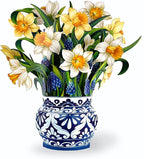 Freshcut Paper Pop Up Cards, English Daffodils, 12 Inch Life Sized Forever Flower Bouquet 3D Popup Greeting Card, Birthday Cards, Get Well Gifts, Blank Notecard & Envelope
