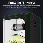 MELONFARM Grow Tent Complete Setup, 100W Full Spectrum LED Grow Light & 34"x34"x72"Grow Tent Bundle, 4" Efficient Airflow Ventilation System with Soundproof Duct Connector