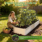 Cucumber Trellis for Raised Bed,U-Shape Garden Trellis for Climbing Plants Outdoor, Metal Arch Vegetables Trellis, Plant Support for Vine (Black, 63" Lx21.6 Wx47.2 H-Large)