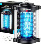 Minimoon Bug Zapper Outdoor, Upgraded Mosquito Zapper with Dual LED Light, 4200V Fly Zapper, 15W Electric Fly Traps Outdoor, IPX4, 8.2Ft Cord, Insect Trap for Yard, Backyard, Patio