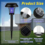 Qualirey 4 Pcs Solar Bug Zapper Waterproof Mosquito Killer Solar Light Power Repellent Lamp for Moth, Gnat, Fly, Small Flying Insect Indoor Outdoor Garden Patio, Purple & White (Plastic, Black)