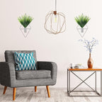 Canlierr 2 Pieces Wall Decor Hanging Planters with Artificial Plants Metal Hanging Vase Indoor Plants Holder Modern Boho Wall Art for Bathroom Bedroom Living Room Decor(Silver,Aquatic Plant)